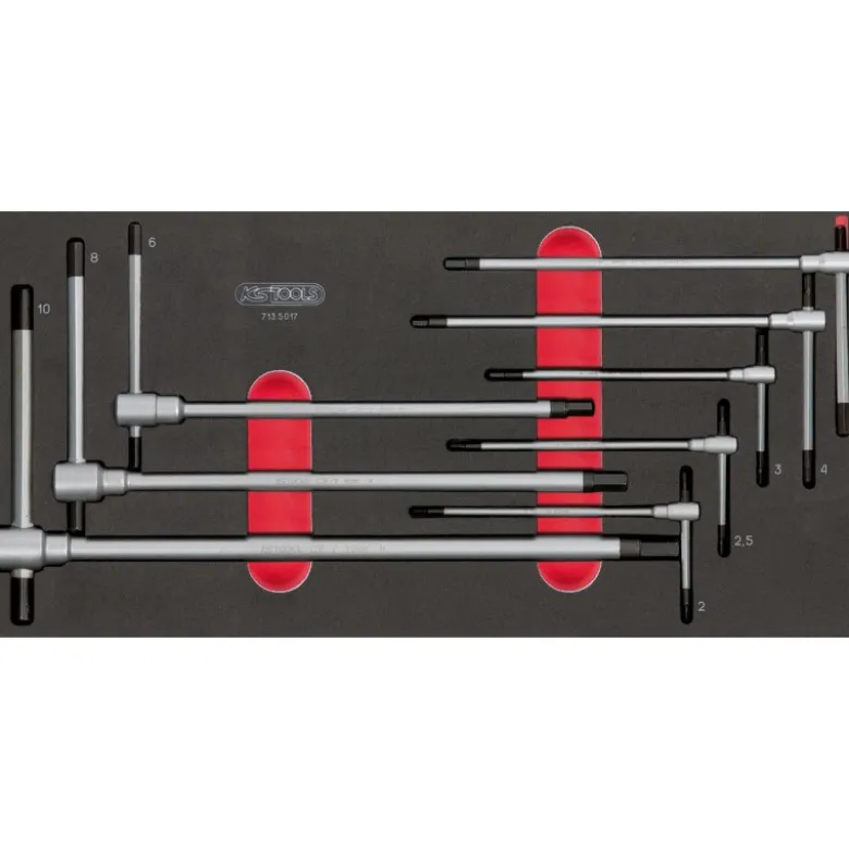 Module de clés mâles 6 pans à poignée en T, 8 pièces - KS Tools | 713.5017