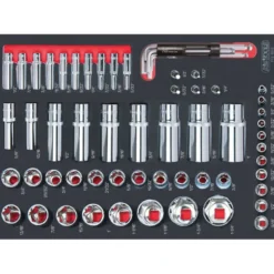 Module de douilles en pouces 1/4" - 1/2", 62 pièces - KS Tools | 712.1010