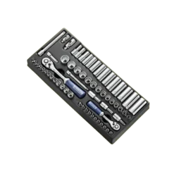 Module de douilles et accessoires 1/4" - 3/8" métriques - 62 pièces - E034853 | Expert by Facom