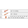 Module de douilles et clé dynamométrique 3/8'' 10- 50 Nm isolées 1000 V 17 pièces - KSTools | 713.1127