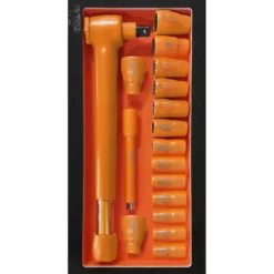 Module de douilles et clé dynamométrique 3/8'' 10- 50 Nm isolées 1000 V 17 pièces - KSTools | 713.1127