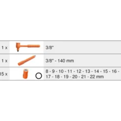 Module de douilles 12 pans et cliquet 3/8" isolés 1000 V 17 pièces - KSTools | 713.1122