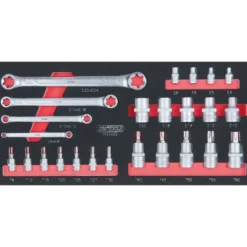 Module de douilles ULTIMATE et clés TORX 1/4 - 1/2, 25 pièces - KS Tools | 713.5008