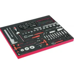 Module Fit&Go 3/3 marquage laser, douilles 1/4" & 3/8", tournevis , pied à coulisse - 192 Pcs - Bahco | FF1A207LM