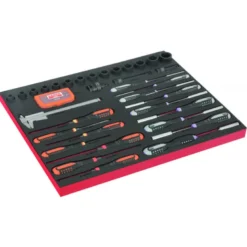 Module Fit&Go 3/3 marquage laser tournevis ERGO™, coulisse, embouts & douilles à choc 1/2" - 65 Pcs - Bahco | FF1A222LM