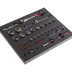 MODULE MOUSSE 2/3 DE 60 OUTILS EN MM CLIQUETS 1/4 + PUSH 1/2 - SAM | 75-SHR60-1MM