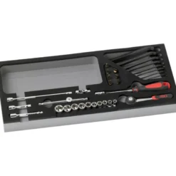 MODULE MOUSSE 1/3 DE 34 OUTILS 1/4'' 6 PANS EN MM - SAM | 73-R34MM