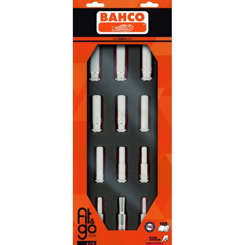 Module mousse Fit&Go 1/3, douilles longues 1/2" - 12 Pcs emballage individuel - Bahco | FF1E2215EH