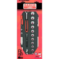 Module mousse Fit&Go 1/3, douilles 1/4" & 3/8" - 33 Pcs emballage individuel - Bahco | FF1E2504EH