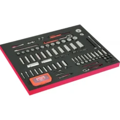 Module mousse Fit&Go 3/3 marquage laser, douilles 1/2" & 1/4" & jeu d'embouts - 139 Pcs - Bahco | FF1A195LM
