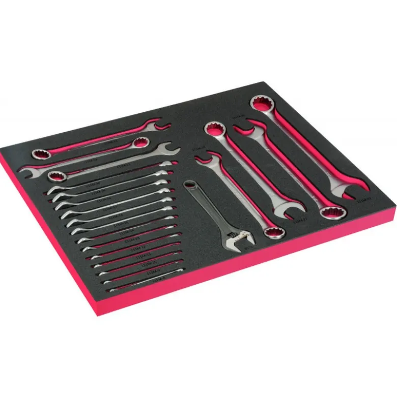 Module mousse Fit&Go 3/3 marquage laser, clés mixtes et clés à molette - 21 Pcs - Bahco | FF1A220LM
