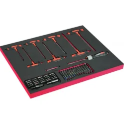Module mousse Fit - Go 3/3 marquage laser, tournevis à cliquet, tournevis en T - 114 Pcs - Bahco | FF1A203LM
