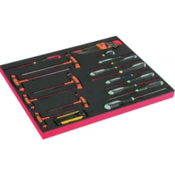 Module mousse Fit&Go 3/3 marquage laser, tournevis ERGO™, manche en T & clés mâles - 35 Pcs - Bahco | FF1A211LM