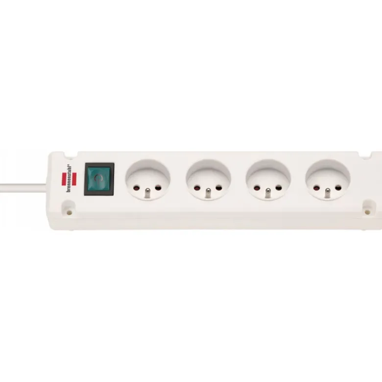 Multiprise Bremounta 4 prises avec interrupteur, blanche, 1,5m H05VV-F 3G1,5 - Brennenstuhl | 1150651124