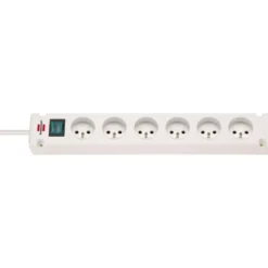 Multiprise Bremounta 6 prises avec interrupteur, blanche, 3m H05VV-F 3G1,5 - Brennenstuhl | 1150651326
