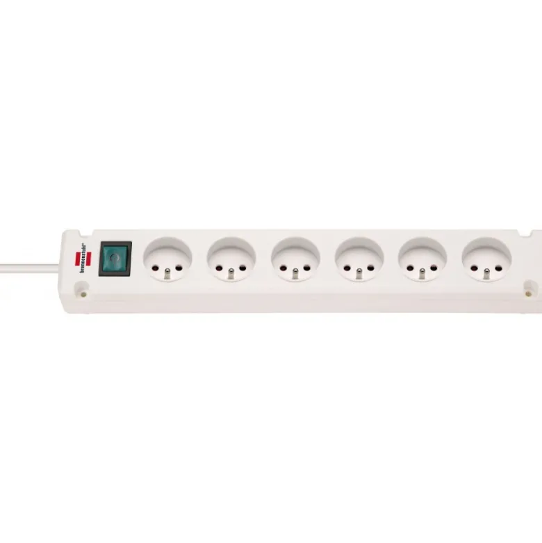 Multiprise Bremounta 6 prises avec interrupteur, blanche, 3m H05VV-F 3G1,5 - Brennenstuhl | 1150651326