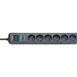 Multiprise Eco-Line 6 prises avec parasurtenseur 13500A, anthracite, 1,4m H05VV- - Brennenstuhl | 1159291136