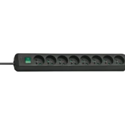 Multiprise Eco-Line 8 prises avec interrupteur, noire, 3m H05VV-F 3G1,5 - Brennenstuhl | 1159301018
