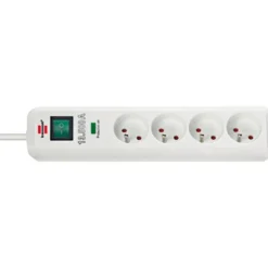 Multiprise Eco-Line 4 prises avec parasurtenseur 13500A, blanc, 1,4m H05VV-F 3G1 - Brennenstuhl | 1159721