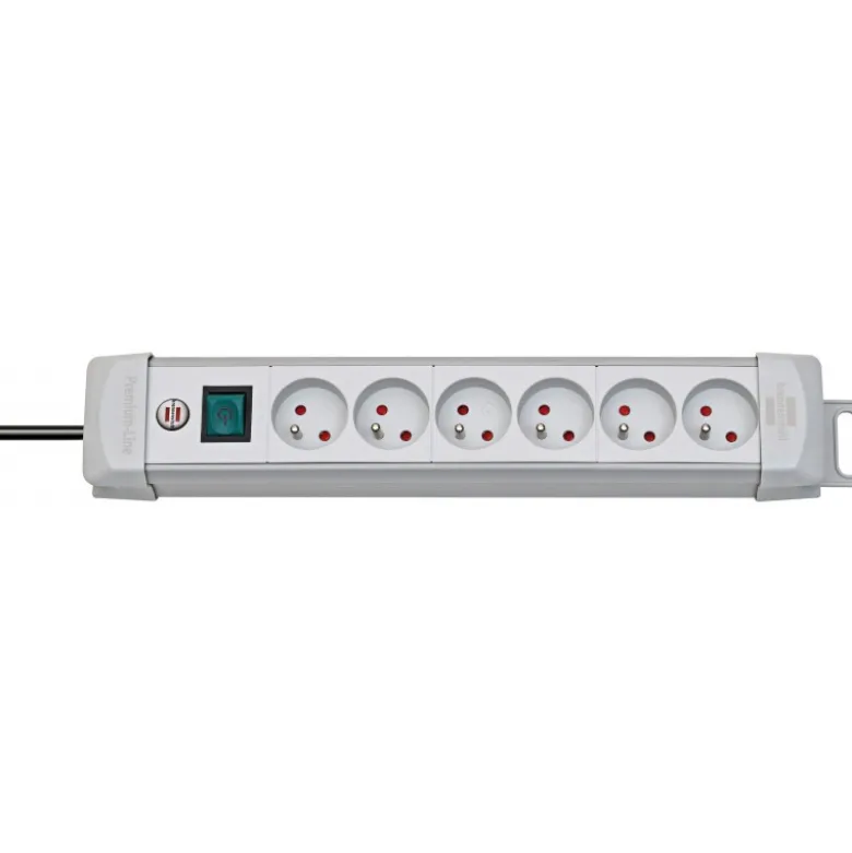 Multiprise Premium Plus 6 prises avec interrupteur, grise, 3m H05VV-F 3G1,5 - Brennenstuhl | 1390551066