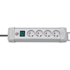 Multiprise Premium Plus 4 prises avec interrupteur, grise, 1,8m H05VV-F 3G1,5 - Brennenstuhl | 1390551064