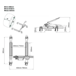 Pack de 4 Chariots de déplacement des véhicules + rack de rangement - Bahco | BH1CD680PACK23B