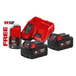 PACK NRJ 18V avec 2 Batteries Red Lihitum 18V 5Ah, chargeur rapide, Milwaukee | 4933459217