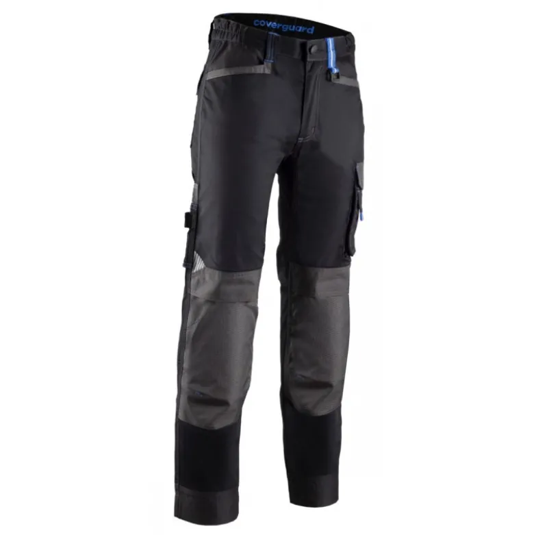 Pantalon femme - CASITA - 65% PES/32% CO/3% EA 250g/m2 + Stretch + Oxford - Noir/Bleu - COVERGUARD | 5CAP010