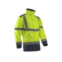 Parka de pluie - KAZAN - 300D Oxford 100% PES enduit PU + Doublure mesh - Jaune HV/Marine - COVERGUARD | 5KAP160