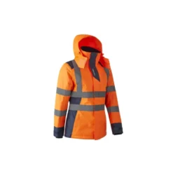 Parka femme - HORA - 300D Oxford 100% PES enduit PU + Matelassage 160g/m2 - Orange HV/Marine - COVERGUARD | 5HOR170