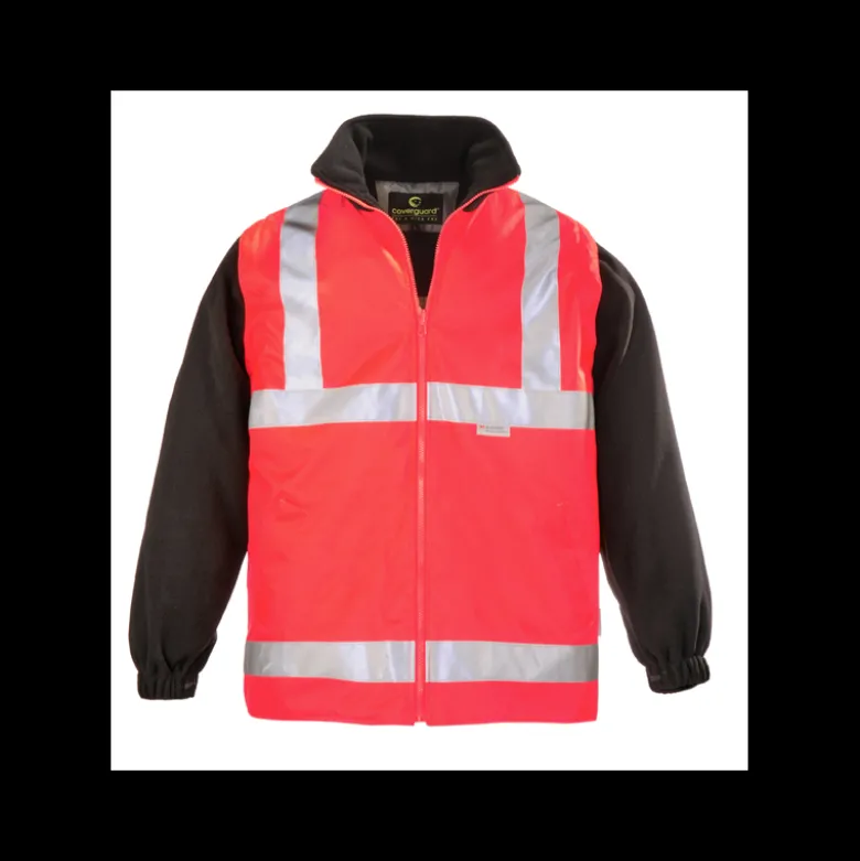 Parka polyester 4 en 1 HI WAY Hi-Viz - rouge / gris - Coverguard | 70599