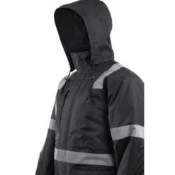 Parka - SECURITE - 300D Oxford enduit PU 100% PES + Matelassage 160g/m2 + Bandes réflectives - Noir - COVERGUARD | 5SEC010