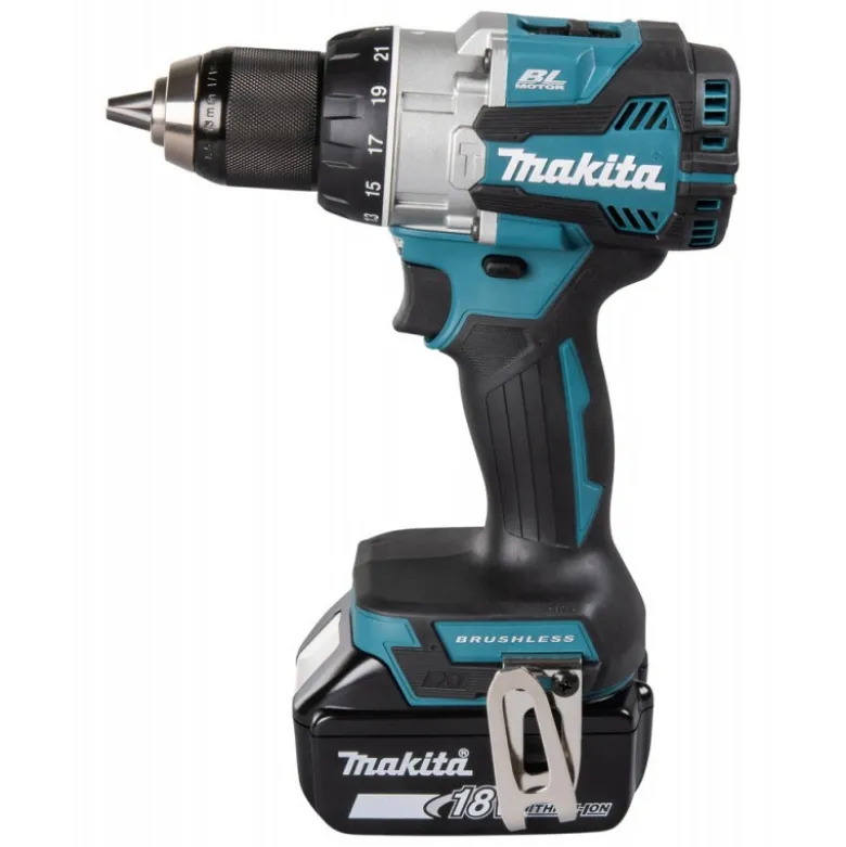 Perceuse à percussion BL 70NM 18V BL1850B x2 +DC18RC - Makita | DHP489RTJ