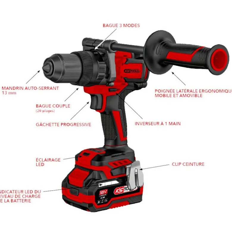 Perceuse visseuse 150 Nm 18V 4Ah - Ks Tools | 515.4730F