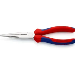 Pince à becs demi-ronds 200mm avec tranchant - Gainage bi-matière - Chromée - KNIPEX | 26 15 200