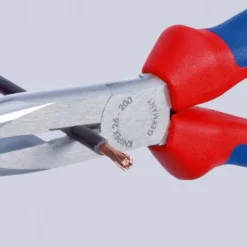 Pince à becs demi-ronds 200mm avec tranchant - Gainage bi-matière - Chromée - KNIPEX | 26 15 200