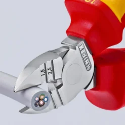 Pince coupante de côté/à dénuder 1,5 et 2,5mm² - Chromée - Isolée 1000V - KNIPEX | 14 26 160