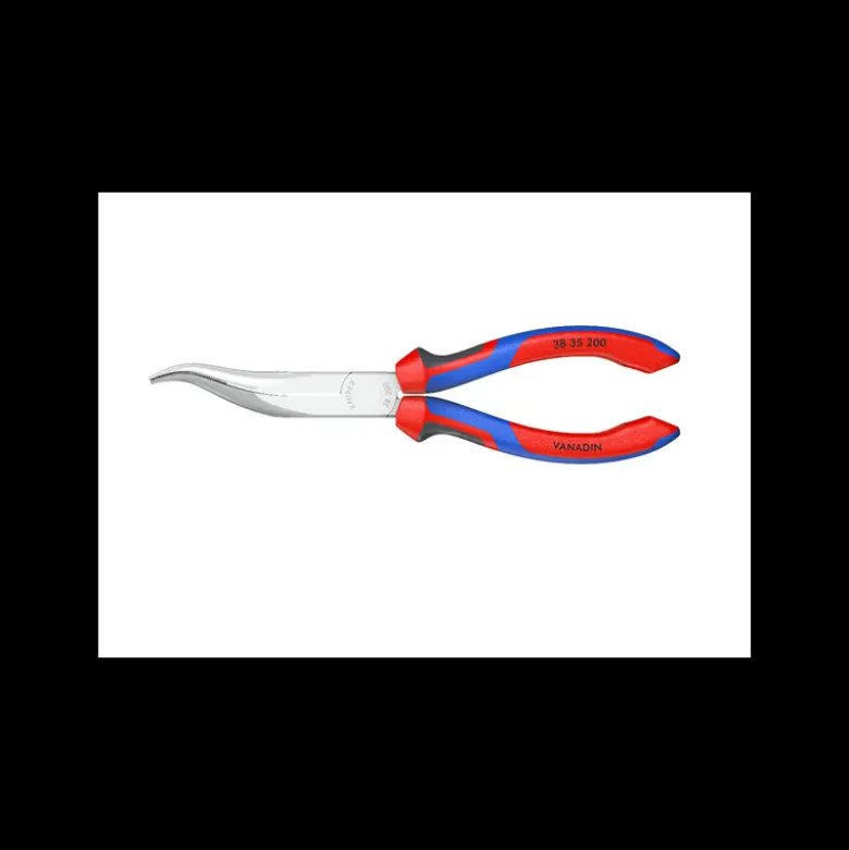 Pince de mécanicien 200mm - Becs 1/2 ronds décalés striés - Bi-matière - Chromée - KNIPEX | 38 35 200