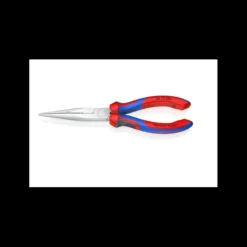 Pince demi-ronde avec tranchant avec gaines bi-matière noire atramentisée 200 mm KNIPEX | 26 12 200
