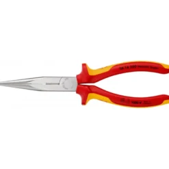 Pince demi-ronde isolées par gaines bi-matière, certifiées VDE chromée 200 mm KNIPEX | 26 16 200