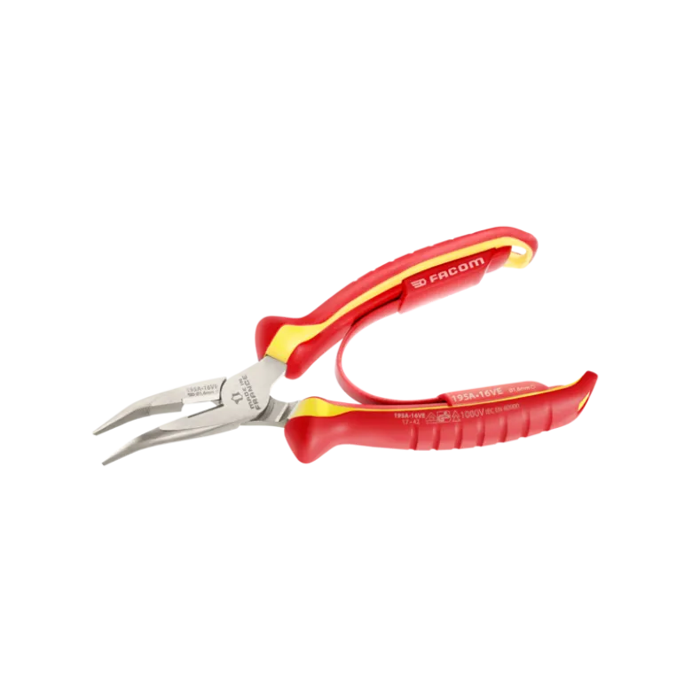 Pince demi rondes becs courts isolée 1000 Volts 160mm - FACOM FRANCE | 195A.16VE