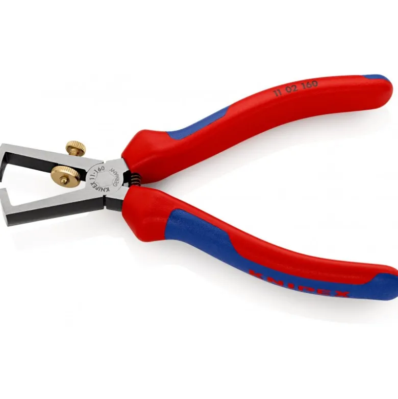 Pince à dénuder avec ressort d'ouverture, universel gaines bi-matière 160 mm KNIPEX | 11 02 160