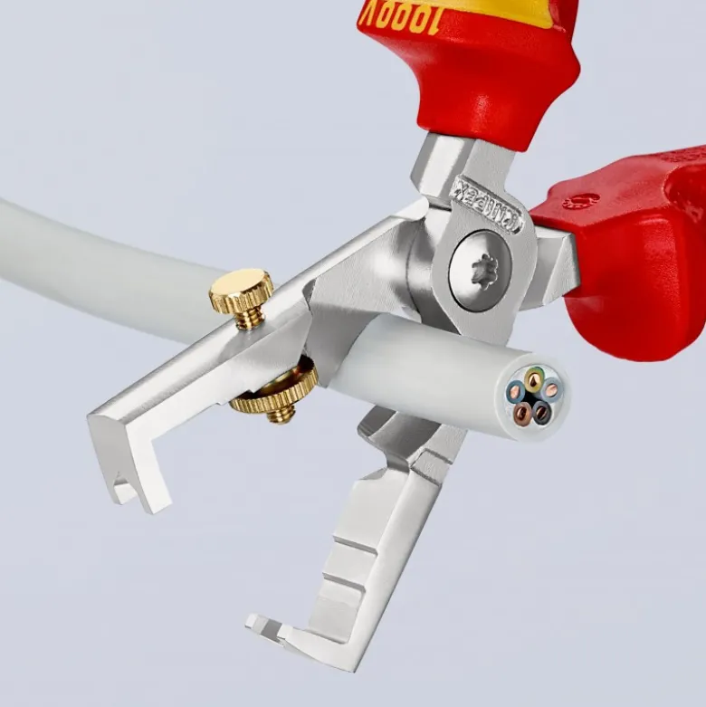 Pince à dénuder StriX® à coupe-câbles isolées certifiées VDE chromée 180 mm KNIPEX | 13 66 180