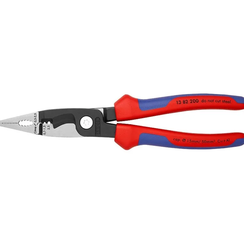 Pince noire atramentisée 200 mm pour installations électriques | Knipex