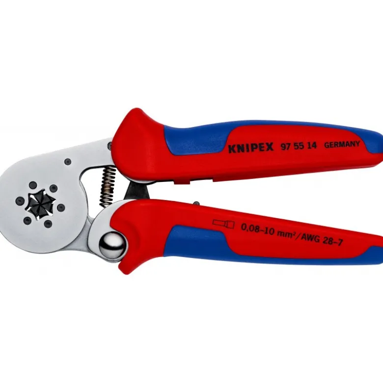 Pince à sertir automatique embouts de câble de 0,08 à 10mm² - Chromée - KNIPEX | 97 55 14