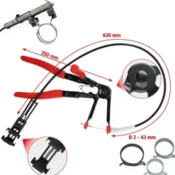 Pince universelle pour colliers auto-serrants avec câble Bowden, 630mm - KSTools | 115.0908