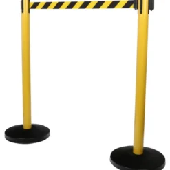 Poteau à sangle de délimitation, sangle noire-jaune - KSTools | 117.1555
