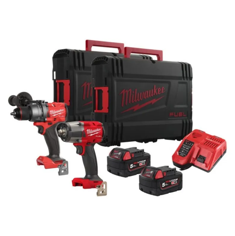 Powerpack 18V Perceuse percussion + Boulonneuse M18 FPP2F3-502X - 2 x 5 Ah Milwaukee | 4933492518