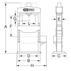 Presse hydraulique, 20 tonnes à pompe hydraulique 2 vitesses - KS Tools | 160.0113