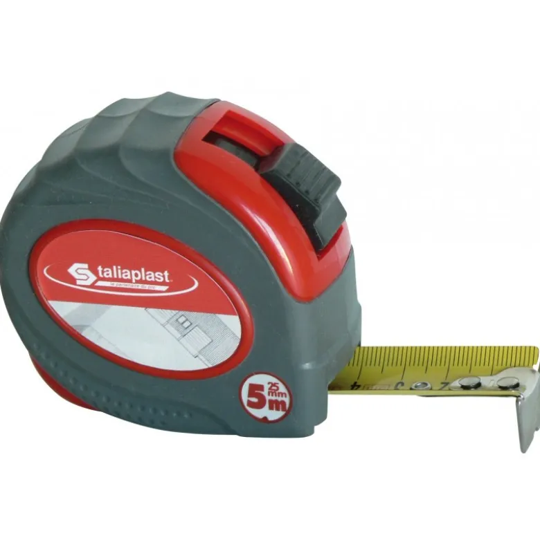 QUINTUPLE METRE BOITIER ROUGE BI-MAT. 25MM (BLISTER) TALIAPLAST | 490762